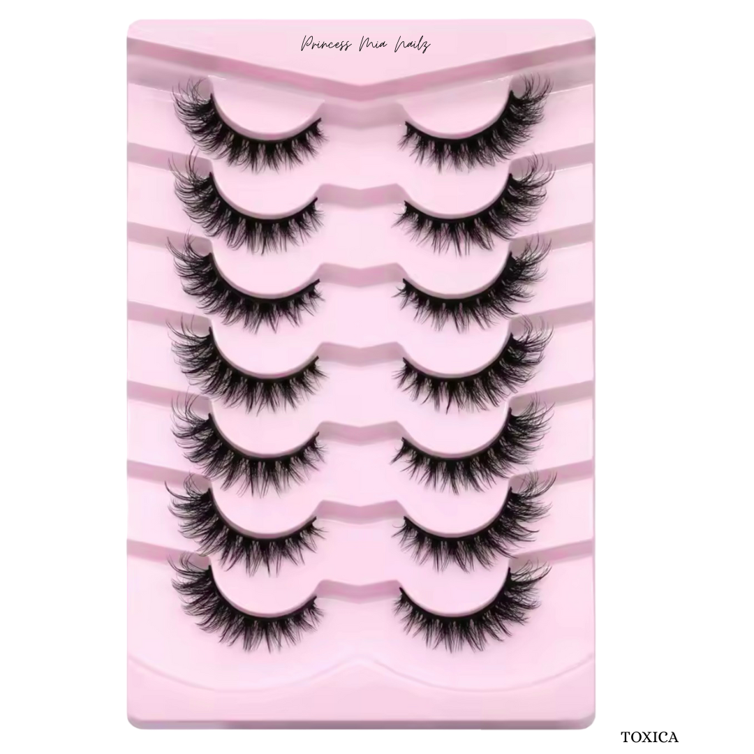 7 Pairs Wispy Natural Look Cat Eye Lashes