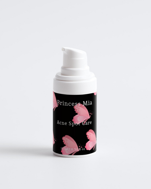 Skincare product with 'Princess Mia' branding on a white background